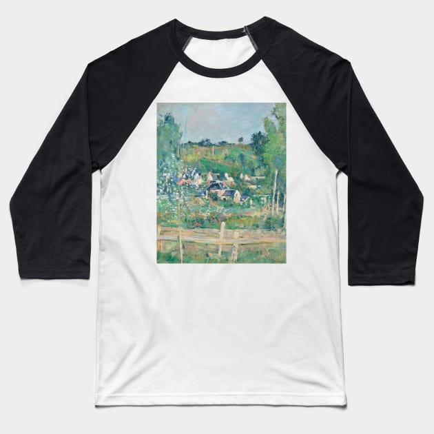 View of Auvers-sur-Oise-La Barriere by Paul Cezanne Baseball T-Shirt by Classic Art Stall